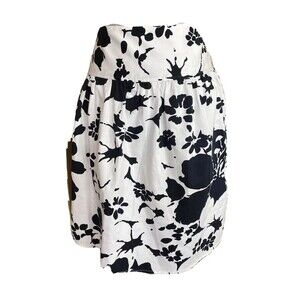 New Josephine Chaus women's white Dark Navy  floral print dressy skirt Size 14